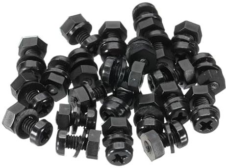 PATIKIL Tornillos De Nylon Negros M4x8mm Juego De Tuercas De Plástico Con Rosca Completa Para Proyectos De Sujeción En Hogares E Industrias 24 Juegos