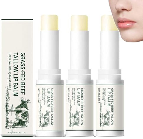 CYRMPQ Lippenbalsam aus Rindertalg Bio-Talgbalsam von grasgefütterten Tieren Pflegender und beruhigender Lippenpflegestift für die Haut
