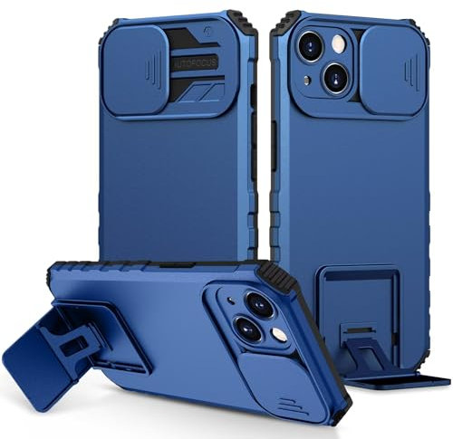 ATISIJIE para Motorola Moto G22/E32 Funda con Soporte Integrado,Protección Antigolpes,Diseño Elegante y Resistente,Protección de Cámara y Funcionalidad Completa-Azul
