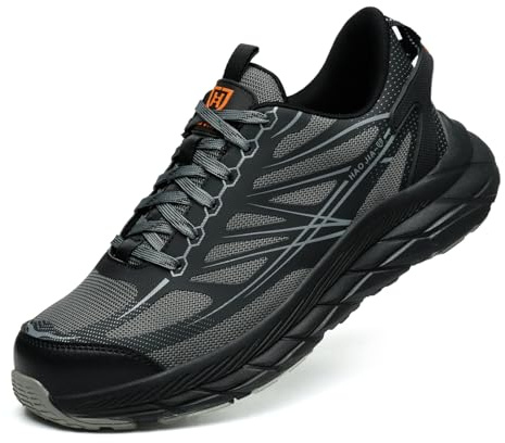 RUGNOR Chaussures de Sécurité Hommes Femmes Légère Basket de Securite Confortable Antidérapante Respirante Chaussure de Travail, Gris 43 EU