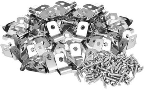 UPKOCH 100ensembles Lot Clips pour Clôture Aluminium avec Vis Fixation Solide pour Grillages Rigides Panneaux De Clôture Et Élevage Installation Facile Composite