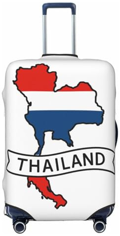 ADAhgu Modische Kofferhülle mit Thailand-Kartendruck, personalisierter Gepäckschutz für Reisen und Business, Schwarz , M