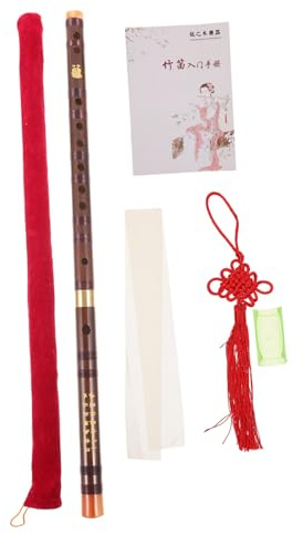 Toyvian Bambusflöte Präzisen Braun in Traditionelle Bambus Chinesische mit Ton Zubehör aus Leichtem für Angenehmen Halt und zum Musizieren und Üben
