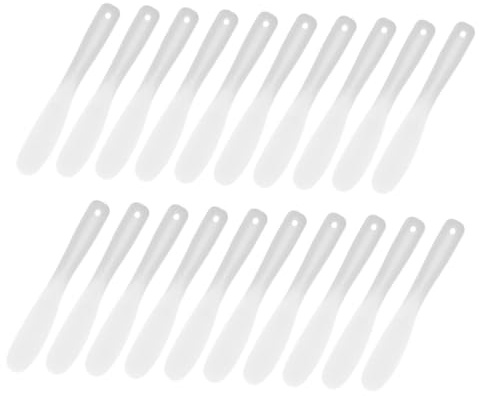 HONITANO 20 piezas Espátulas Cosméticas Blancas Unidades Cucharas para Cremas Faciales Aplicadores Multiuso para Maquillaje y Cuidado Ligeras y Portátiles para Salones y Reutilizable