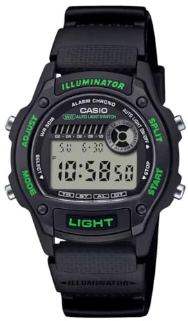 Casio kvartsklocka larm Chrono för kvinnor och tonåringar W-220H-1A3VEF