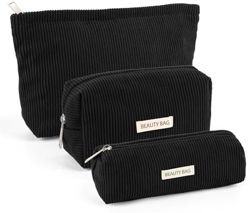 Kosmetiktasche Damen 3 Stück Kulturbeutel Damen mit Reißverschluss, Make Up Tasche Kulturtasche für Reisen, Schminke Pflege Organizer für Frauen (B)