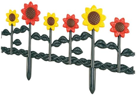 Hemobllo Recinzione Decorativa da Giardino con Girasoli in Plastica Resistente Bordura per Aiuole e Patio Protezione Orto e Prato con Design Naturale ed Elegante