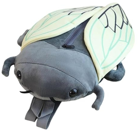 LeeQinersw Rucksack Plüsch Tier Rucksack Kuscheltier Plüsch Spielzeug Cartoon Tasche mit Bequemem Pp Füllung Und Kreativem Design für Kinder Erwachsene Geburtsta, Schwarz