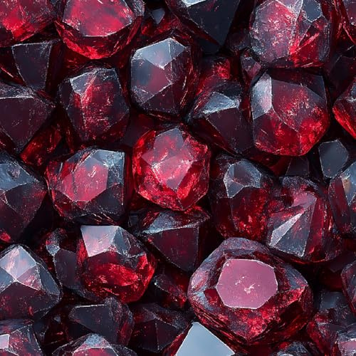 Generisch Selbstklebende Tapete 44x200 cm Klebefolie Möbel Kristall Rot Dekorfolie Möbelfolie Diamant Stein Mustertapete Wandtapete Wohnzimmer Schlafzimmer Wasserdicht Wallpaper Küche