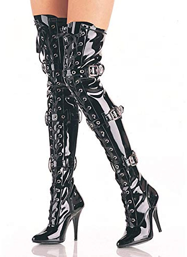Pleaser SEDUCE-3028 Blk Str Pat, Blk Str Pat, 36 EU