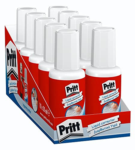 Pritt Fluid correttore LIQUIDO 20 ml (CONF. 10) 20 ml Korrekturroller Flüssigkeit – Korrektionsverglasung Flüssigkeiten (20 ml)