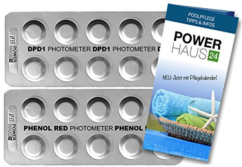 Lovibond 1.000 Testtabletten (je 500 DPD1 / Phenol Red) für PoolScan und Photometer mit POWERHAUS24 Pflegefibel!