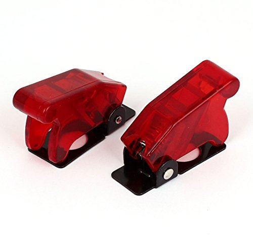 Plastique 12 mm Interrupteur à bascule à ressort Housse de protection capuchon 2 pcs Rouge