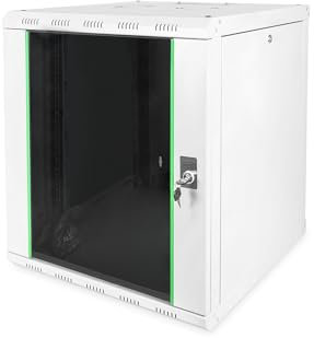 Digitus Armadio di rete 19'' 12 U - montaggio a parete - profondità 600 mm - portata 100 kg - Serie Unique - porta in vetro - grigio