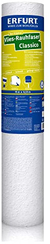 Erfurt Vlies-Rauhfaser CLASSICO Weiß Rauhfasertapete überstreichbar Strukturtapete 1 Rolle 15 x 0.53m