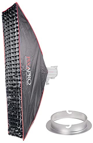 PIXAPRO 30x140cm 1x4.5ft Elinchrom Easy Quick Set Up Softbox Umbrella Open Strip Soft Box Long Diffuser Grid Softbox Studio Photo Rim Lighting Lightbox - Portrait Product Photography Video (30x140cm)