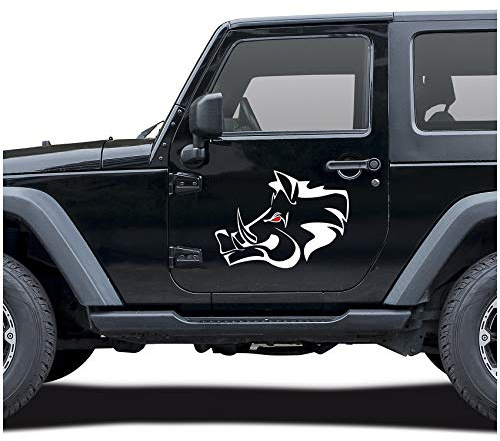 Finest-Folia UG Wildschwein Aufkleber Folie Dekor für Auto Kfz Zubehör Keiler Kopf Motiv Wildsau Eber Jagen Jäger Förster Jagd Autoaufkleber KX042