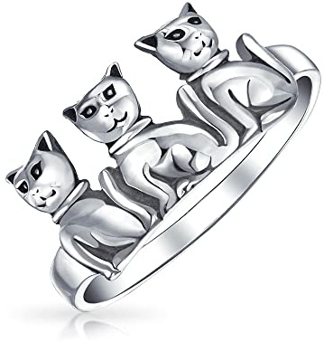 Bling Jewelry Tierfreund Kubischer Zirkon Cz Pave Bff Haustier Hund Katze Welpe Kätzchen Paw Print Ring Für Teenager Für Frauen Versilbertes Messing