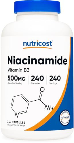 Nutricost Vitamin B3 Niacinamide 500mg, 240 Capsules - Gluten Free, Non-GMO, Soy Free, No Niacin Flush, Energy Boost, Premium Quality
