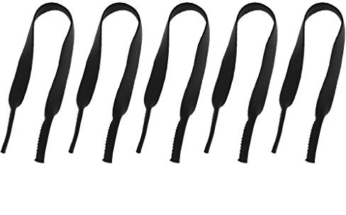 Gazechimp 5 Stück Neopren Brillenschnur Brillenband, ideal für Läufer, Schwimmer - Schwarz, Approx.410x20x2.5mm (LxWxT)