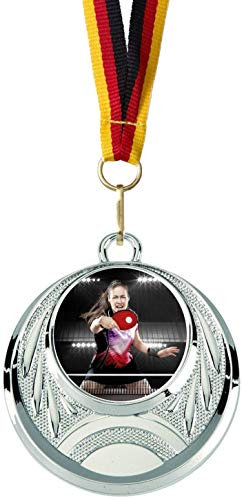 Verlag Reiner Kullack 10er-Set Medaillen »Tischtennis«, mit 25 mm Sportfoto-Emblem (Folie, bunt)