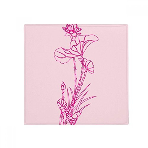 DIYthinker Lotus Leaf Lotus Flower Reed Flower Plant Anti-Slip Floor Pet Mat Square Home Kitchen Door 80Cm Gift