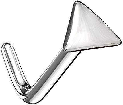 Piersando Piercing Echt 585 Gold 14 Karat Stab Stecker gebogen mit Dreieck für Nase Nasenpiercing Nasenstecker Nasenflügel Gelbgold