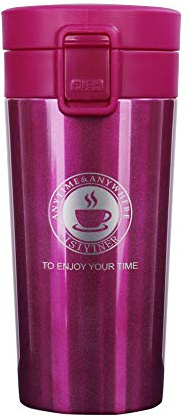 QIMEI-SHOP Thermos,Bottiglia in Acciaio Inox Isolata Design Impermeabile per Bevande Calde e Fredde Bevande tè caffè Acqua 380ml
