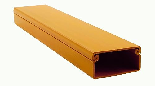 Canaleta de pared para cableado eléctrico imitación madera color Roble. Medidas 30 x 25 mm. Tira de 2 metros