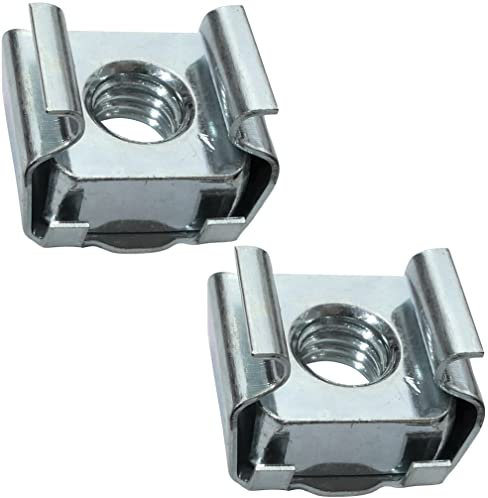 AERZETIX - C49679 - Set di 2 Dadi ingabbiati quadrati - M5 - in acciaio al carbonio zincato - per lamiera - fissaggio a parete