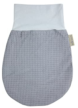KraftKids Strampelsack Waffel Piqué grau für den Frühling/Sommer aus Musselin Baumwolle in zwei Größen erhältlich