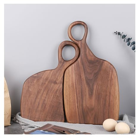 Dxcaicc Planche à découper en Noyer Noir (Ensemble de 2), Grande Planche À Découper en Bois De Noyer Épais, Planches À Découper en Bois avec Poignée, Planches À Découper De Cuisine pour La Viande