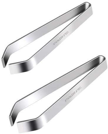 JZK Lot de 2 pinces à épiler en acier inoxydable pour enlever les arêtes de poisson pour la maison, la cuisine et le restaurant