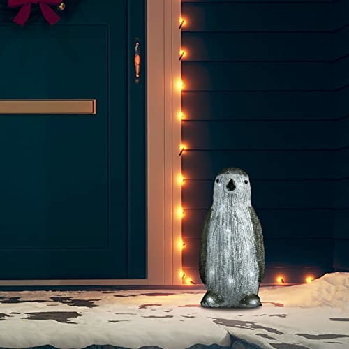 Camerina Weihnachtsfigur Pinguin Acryl Indoor und Outdoor 30 cm weihnachtsdeko Garten weihnachtsdeko aussen Balkon
