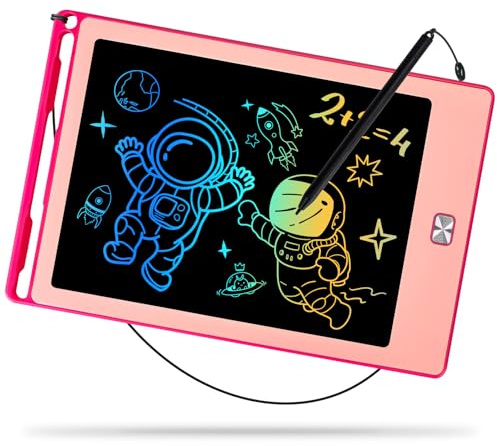 8.5 Inch LCD Writing Tablet for Kids, Reusable Doodle Drawing Board, Colorful Drawing Pad for Toddlers Educational Toys for Boys Girls Road Trip Essentials Travel Game Toys for 3 4 5 6 Years Old Pink
