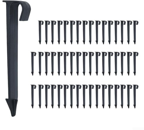 50 picchetti di supporto per irrigazione a goccia, tipo C, supporto per tubo da giardino, steli fissi per tubi in polietilene da 1/2 3/4, accessori per tubi in argilla (20 mm)