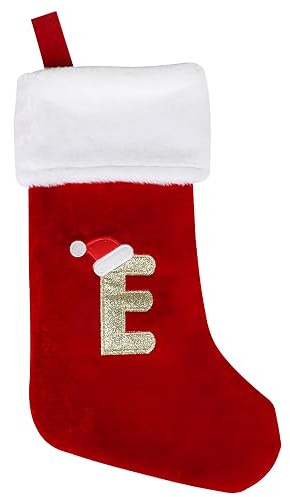 Suloli 46 cm - Medias de Navidad, calcetín de Navidad para colgar y bota de Navidad, bolsa de regalo, bolsa de caramelos para decoración de chimenea de árbol de Navidad (E)