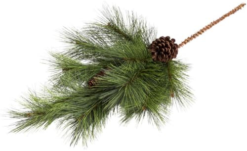 Botanic-Haus künstlicher Kiefernzweig/Weihnachtszweig groß mit 2 Zapfen