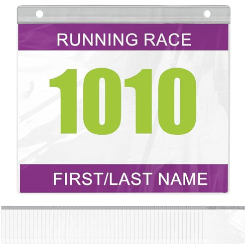 Yarlung 50 Pack Race Bib Display Vinyl Protector Sheets, Clear Running Race Bib Holder Sleeves for Runners Players Athletes, Medals Hanger Display