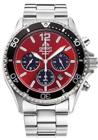 Orient Sports Diver Mako Solar Chrono Armbanduhr Chronograph Solaraufzug Stahl Sport Unterwasser Casual RA-TX02