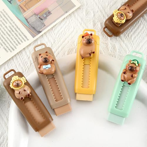 Fizdoqg Gomas de Borrar 8PCS Goma Retráctil Gomas De Borrar Divertidas, Borradores Retráctiles Niños para Estudiantes que Escriben Suministros Escolares de Oficina