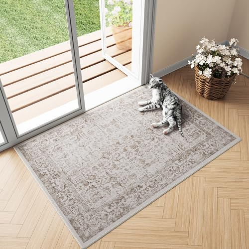 HUGEAR Hellbraun Vintage Fußmatte 60x90cm Waschbar