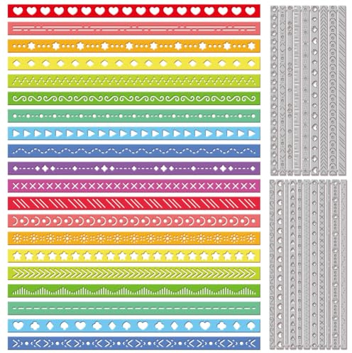 GLOBLELAND Decorative Stitched Cutting Dies Metal Stitched Frame Die Cuts Lace Border Cutting Embossing Templates for Scrapbooking Crafts Paper Cards Making