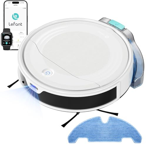LEFANT Aspirapolvere Robot 6000Pa, Navigazione Laser dToF, Evitamento preciso degli ostacoli, Controllo tramite App/Alexa, Anti-groviglio, ideale per peli di animali, capelli e pavimenti duri, M310
