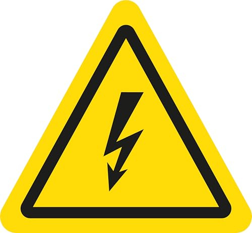 ITALMI | Adesivo Triangolare a rischio elettrico 5 x 5 cm | Segnale di pericolo ad alta tensione | Vinile resistente all'acqua e al sole | Adesivo di sicurezza per pannelli e macchine
