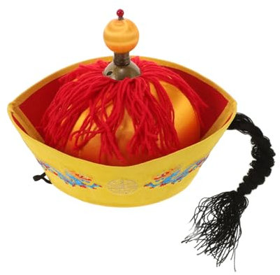 SUPVOX avec Tresses Chapeau De Costume Hanfu Chapeaux Mandarins Traditionnels Jaune
