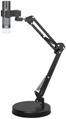 Cainda 4K WiFi digitalt mikroskop för iPhone Android-telefon och Windows Mac Linux Chrome, HD 3840 x 2160 p trådlös mikroskopkamera med justerbart stativ för vuxna och barn