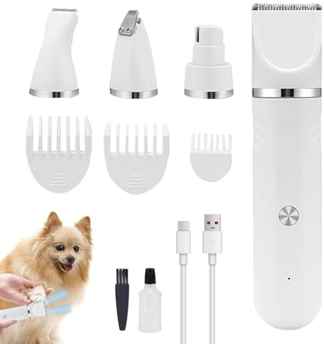 -Pflegeset zur Fellpflege Elektrische Schermaschine für die Fellpflege von | Hundepflege Haarschneider Elektrisch verstellbares 4-in-1 Kamm-Set für Katzen, elektrisch verstellbar, für die Fellp