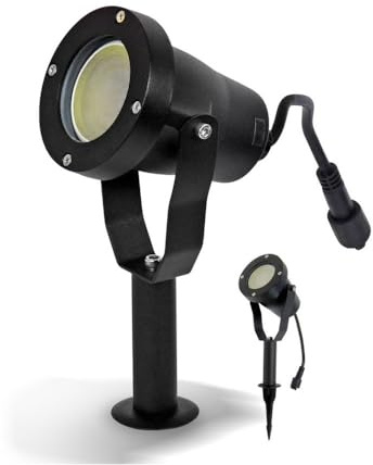 PRO CONNECT LED Gartenstrahler 4 W 230V Schwarz mit Erdspieß | Wasserdicht | Einfach im Boden verankern | Für Garten, Terrasse, Beete & Wege