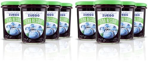 Zuegg, Composta di Mirtilli Neri Selvatici 100% da Frutta, con Zucchero d’Uva, Zero Residui - Solo Ingredienti Derivati Dalla Frutta, Senza Glutine, Prodotto Vegano (4 x 230 grammi) (Confezione da 2)